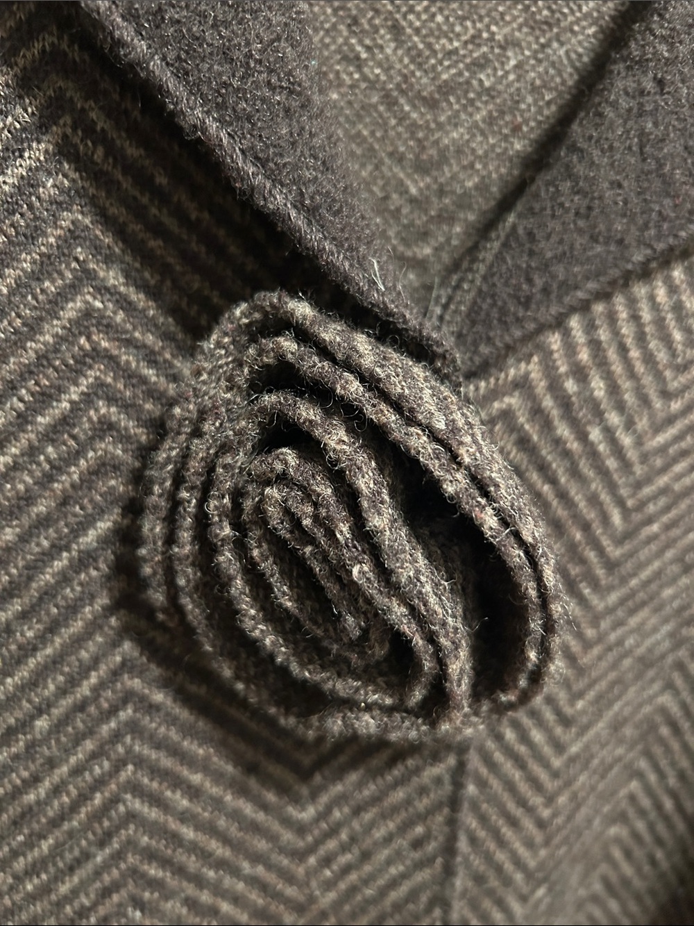 Susan Bristol Brown Chevron Knit Shawl-Collar Cardigan - Picture 3 of 6